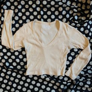 Big Bud Press Long Sleeve V-Neck in Vintage off-white!